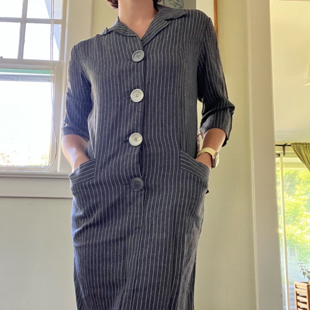 Vintage grey wabash stripe dress